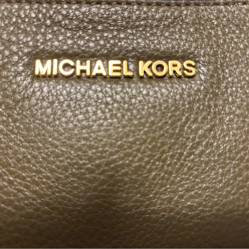 Michael Kors Olive Leather Clutch